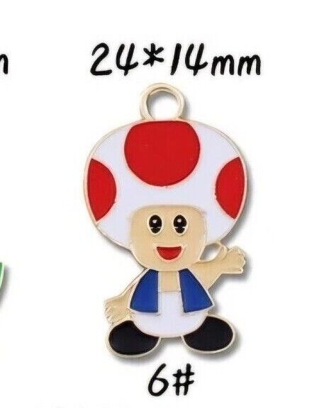 Nintendo Super Mario 2D Enamel Keyring Keychain Princess Toad Yoshi Toad Luigi