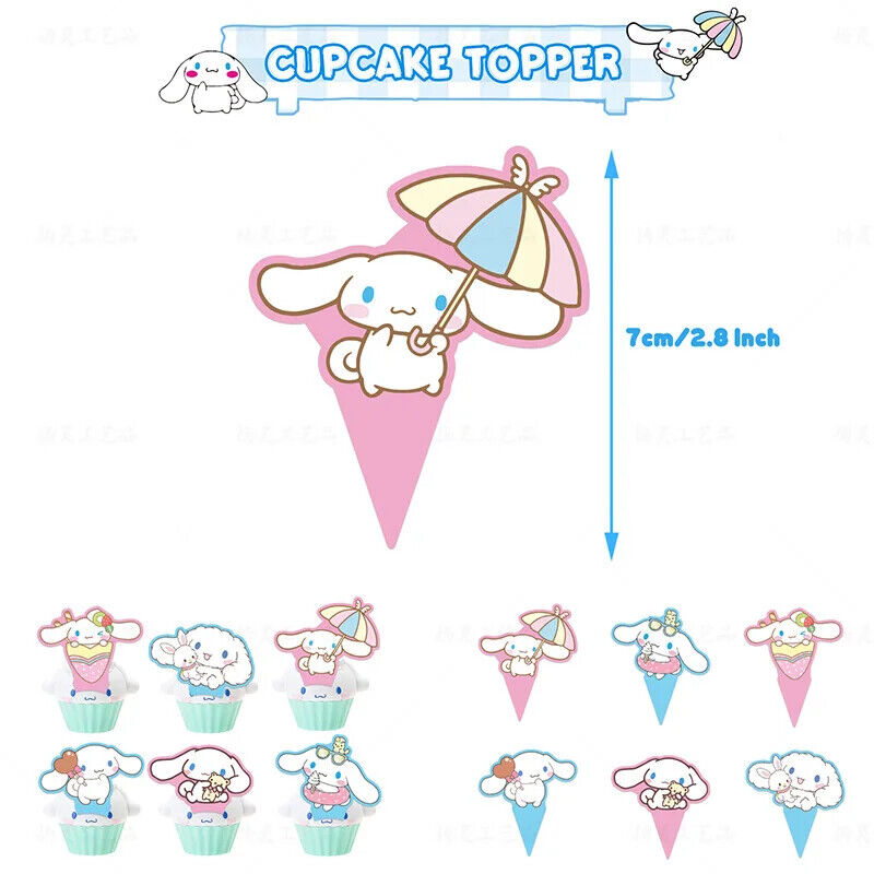 Hello kitty Happy Birthday Balloons Banner Cake Toppers Party  Cinnamoroll