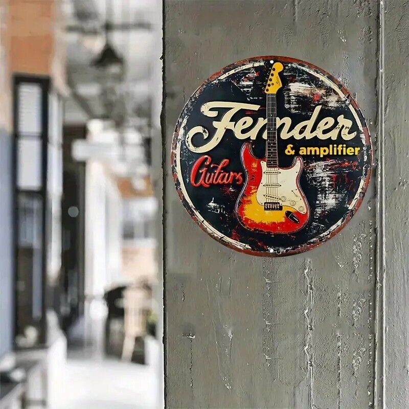 FENDER XMAS BUNDLE KeyRing Holder TIN SIGN & CLOCK Man Cave Music GUITAR AMP