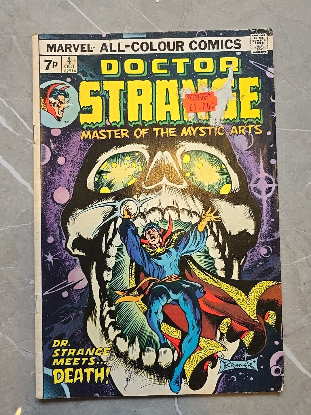 DOCTOR STRANGE #4 marvel comic 1974 great frank brunner cover bronze age