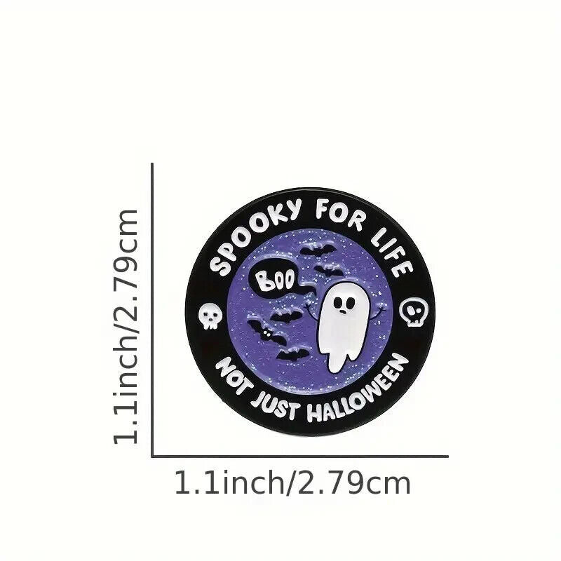Spooky For Life not Just Halloween Enamel Pin Badge Brooch Lapel Pin GHOST BOO