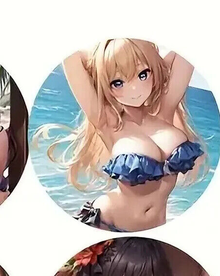 ANIME WOMEN Coaster Wood Anime Manga BIKINI SEXY CUTE SUNSET SCENE PALM GIRL