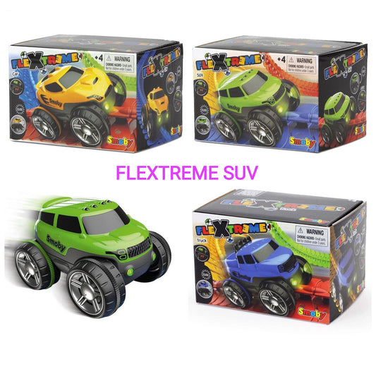 Smoby Flextreme Car Truck SUV Vehicle Flexible Track Sets 10cm yellow blue green