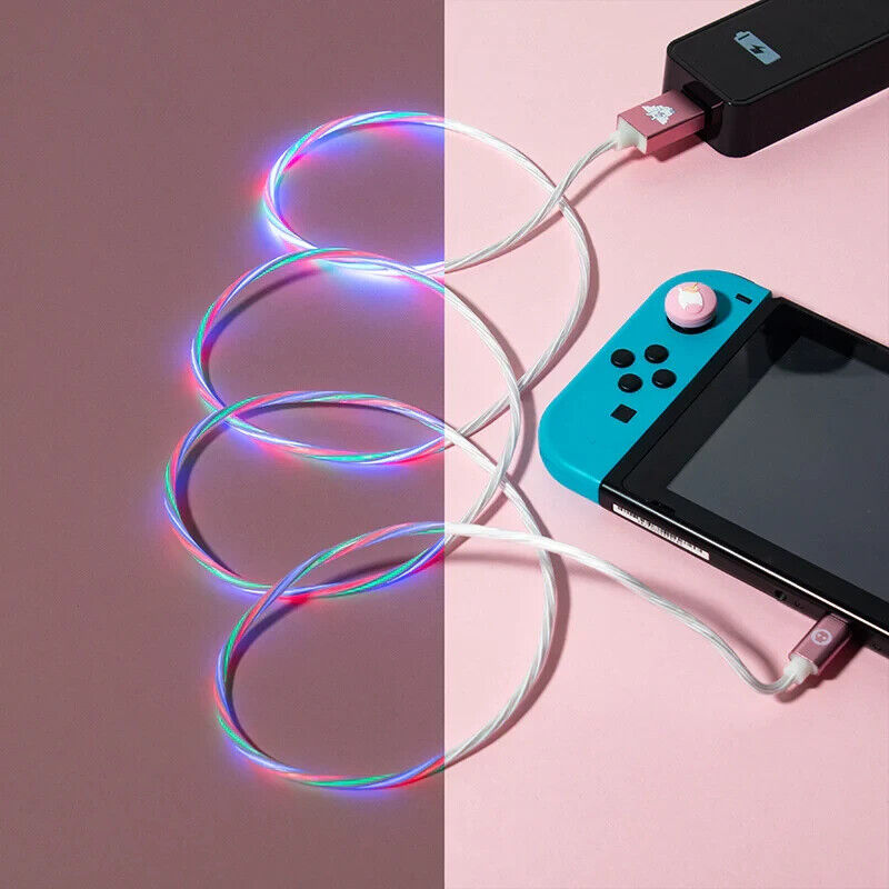 ERIC UNICORN LED USB C CABLE & THUMB GRIPS NINTENDO SWITCH SONY XBOX MOBILE