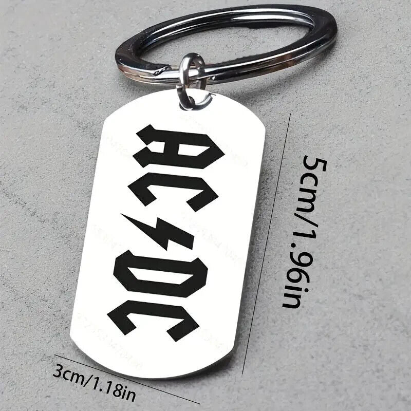 AC/DC Metal Logo keyring Key Ring Rock Band Tour ACDC BRITISH METAL