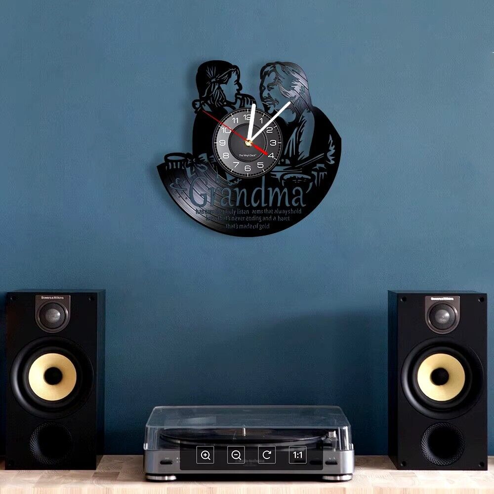 GRANDMA Vinyl Record Wall Clock Decor LOVE MESSAGE GIFT BIRTHDAY MOTHERS DAY