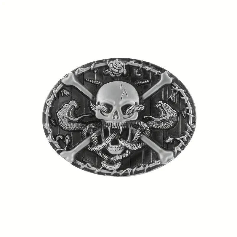 Cross Skull Belt Buckle Snake Skeleton Gothic COWBOY PUNK ROCK HORROR HALLOWEEN