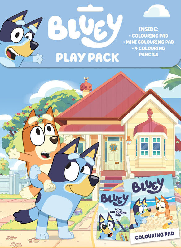 Bluey PLAY PACK STICKER FUN Colouring Books & Colour Pencils YOU CHOOSE
