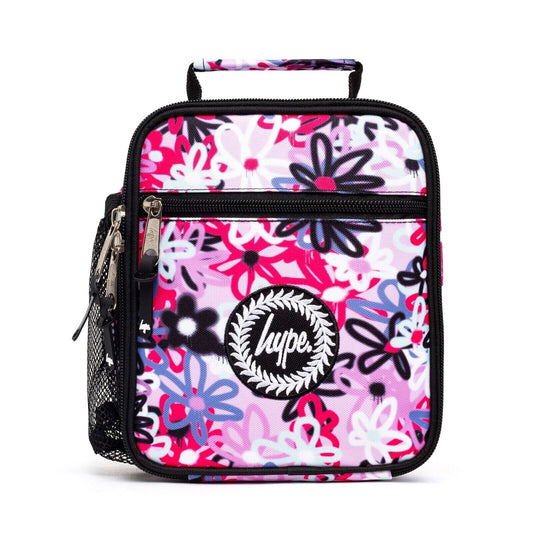 HYPE Graffiti Flowers Lunch Box Bag Purple Pink Black White Blue Kids Adults Fun