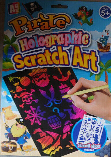 Holographic Scratch Art Kits BOYS AND GIRLS Kids Adults Engraving Craft Set