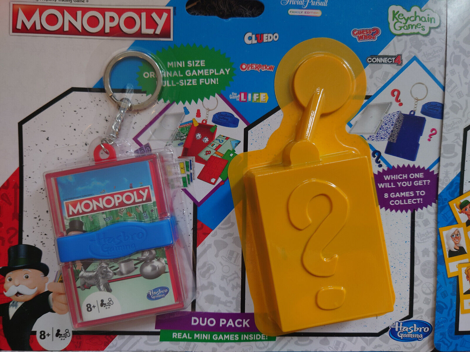 Hasbro Keychain Mini Travel Game MONOPOLY CLUEDO LIFE DUO PACK YOU CHOOSE MYSTER