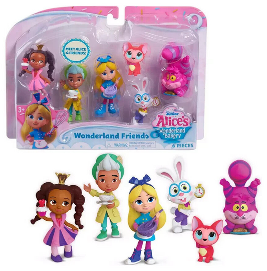 NEW Disney Junior Alice's Bakery Wonderland Friends 6 Figure Pack RABBIT CAT