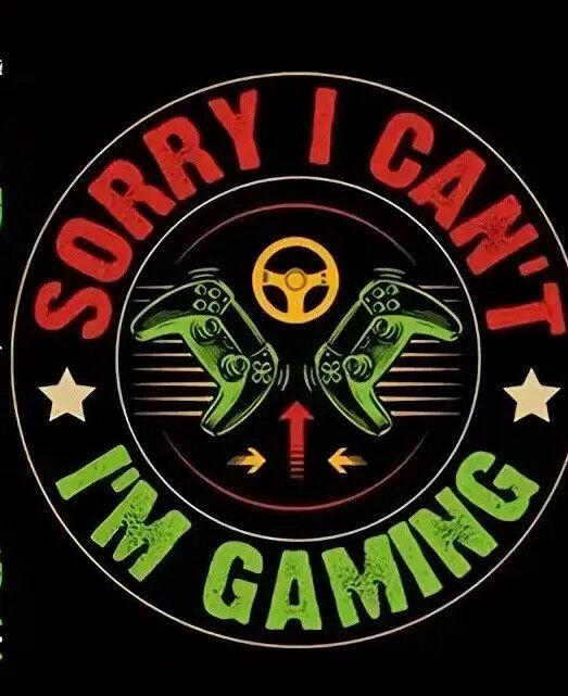 GAMING GAMER IRON ON TRANSFER PS4 PS5 XBOX PC BUSY RETRO MULTI GAME BAG TSHIRT