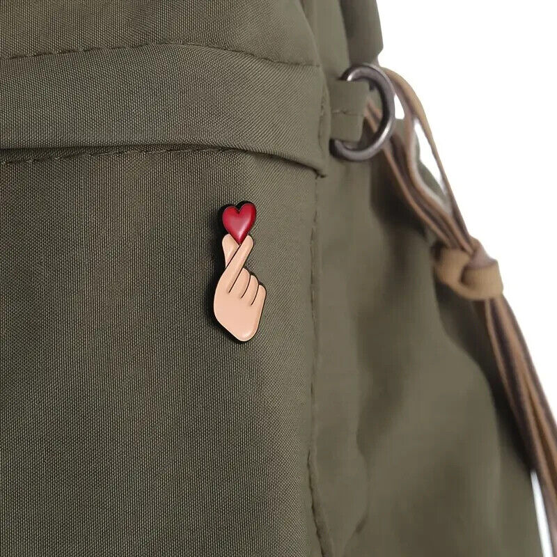 Heart in Hand Enamel Pin Badge Quote Unity Love Gesture