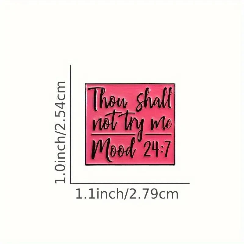 Enamel Metal Pin Badge Accessory Thou Shall Not Try Me Mood Funny Quote Bible