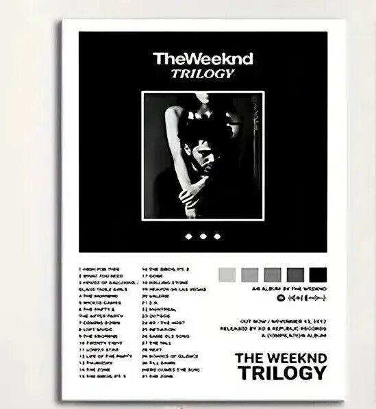 Weeknd Starboy CANVAS Album Singles Cover Poster Music Gift MUSIC WALL WEEKEND