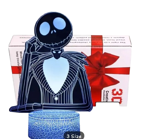 Jack Skellington Lamp Pumpkin King Jack 3D Illusion Night Light HALOWEEN XMAS