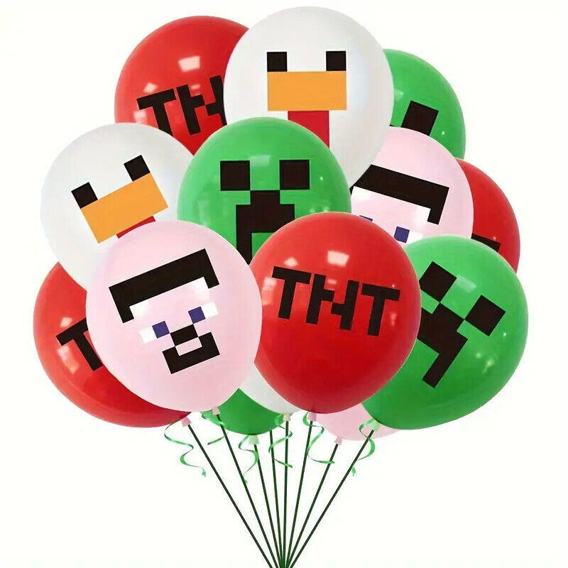 MINECRAFT GAMING PARTY SUPPLIES BALLOONS TOPPER VIDEO GAME BIRTHDAY DECORATIONS2