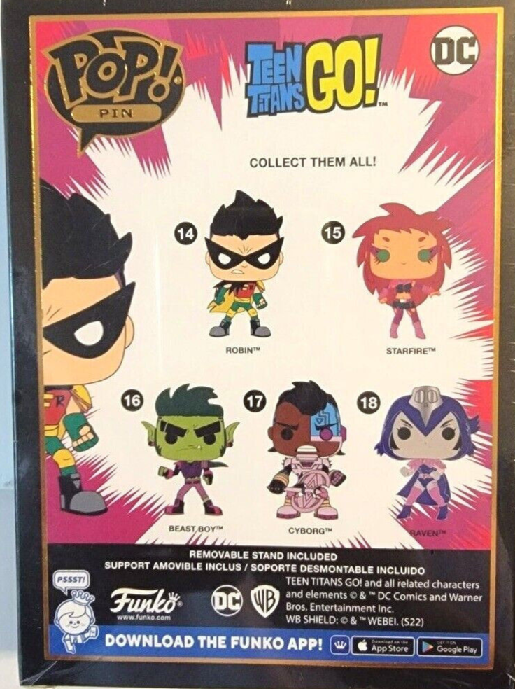 Funko Pop! Pin DC Comics Robin Teen Titans Go! #14 Boxed Enamel Pin BATMAN