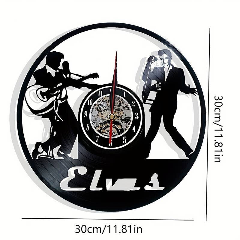 Elvis Vinyl Wall Clock Record Clock Decor Watch Presley King Of Rock N Roll 30CM