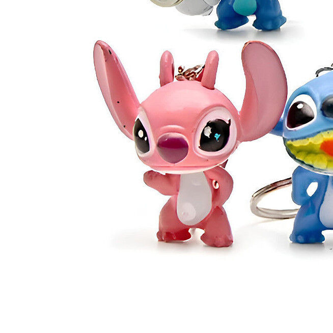 Lilo & Stitch 3D FIGURE Keyring Disney Stitch Keychain ANGEL Family Key ring