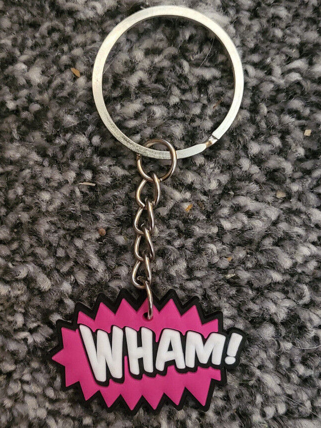 GAMER GAMING SUPERHERO KEYRING FUN KIDS KEYCHAIN PARTY FILLER WOW BOOM WHAM OMG