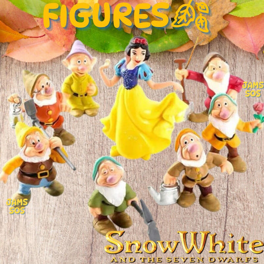 Snow White and the Seven Dwarfs Action Figure Doll Playset Kids Toy Cake Topper