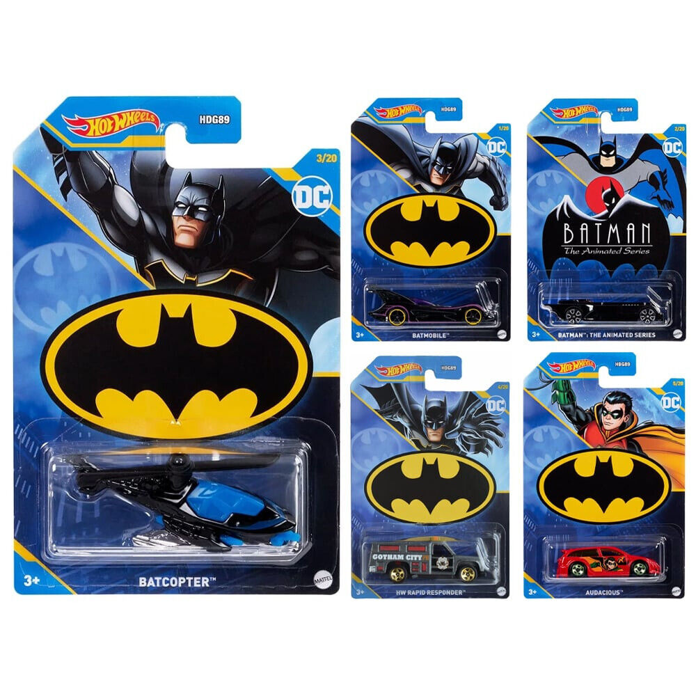 HOT WHEELS DC COMICS BATMAN DIE CAST CARS JOKER BATMOBILE BATCOPTER AUSACIOUS