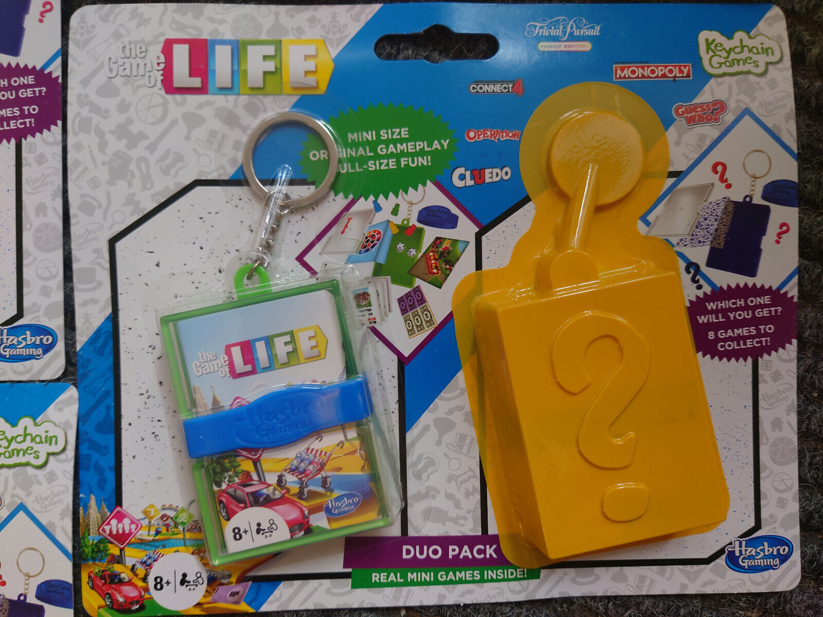 Hasbro Keychain Mini Travel Game MONOPOLY CLUEDO LIFE DUO PACK YOU CHOOSE MYSTER