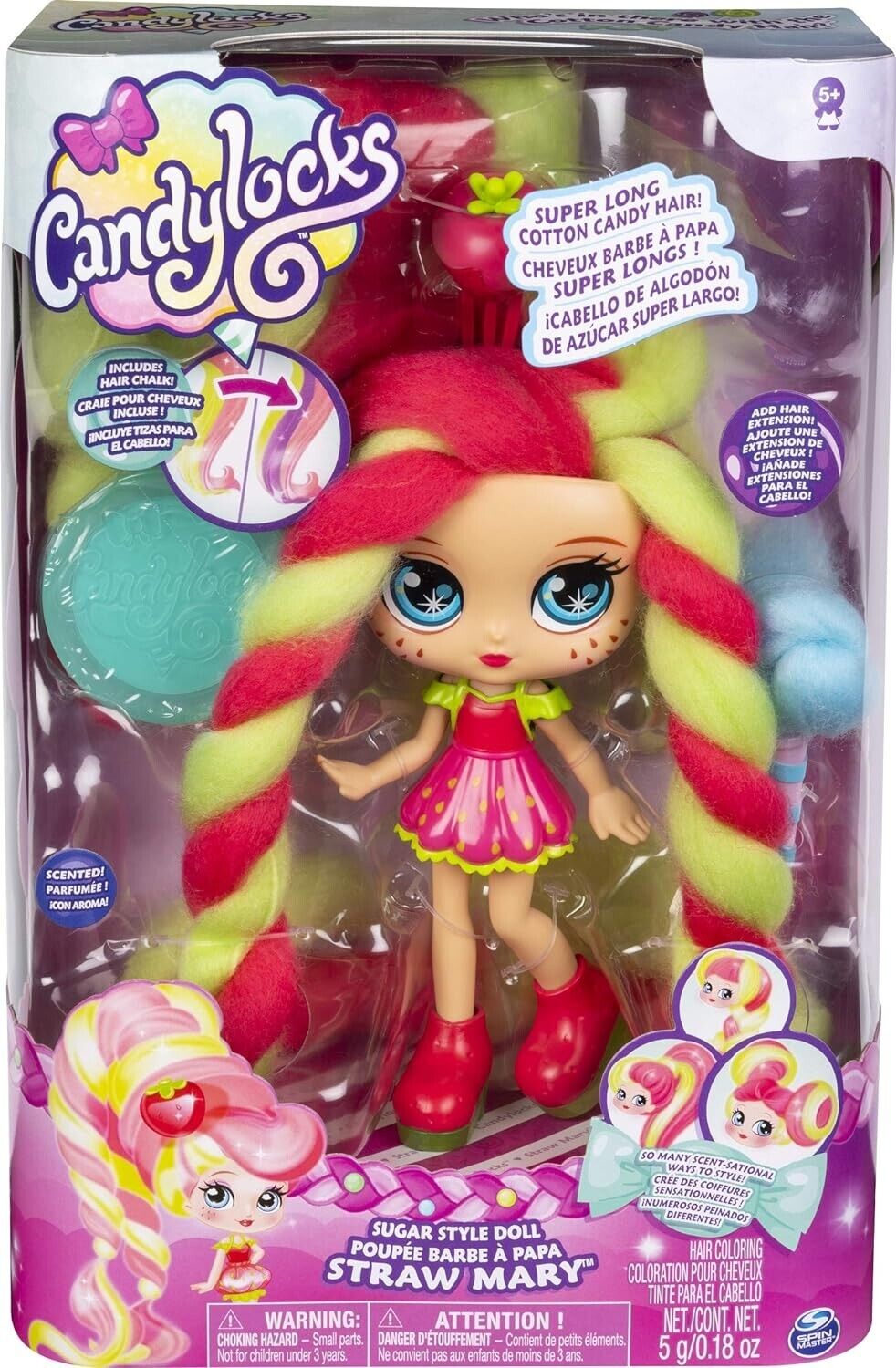 Candylocks Straw Mary 7" Deluxe Sugar Style Doll Scented Cotton Candy Hair