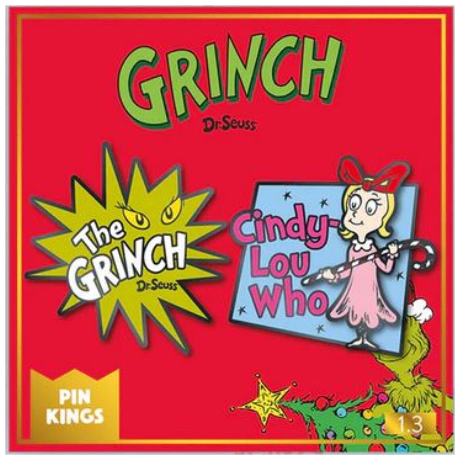 The Grinch Enamel Pin Badge SET Kids Christmas Gifts Badges Grinch Stole Xmas