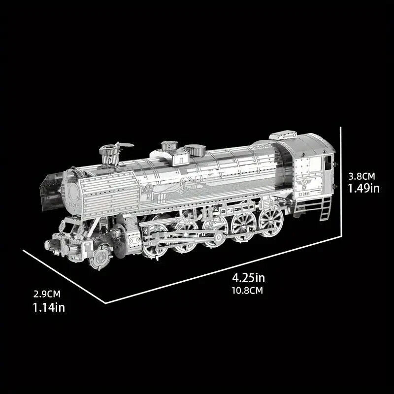 3D Metal TRAIN Model Puzzle Steam Locomotive Laser Cut Steel Model Kit DIY Toy