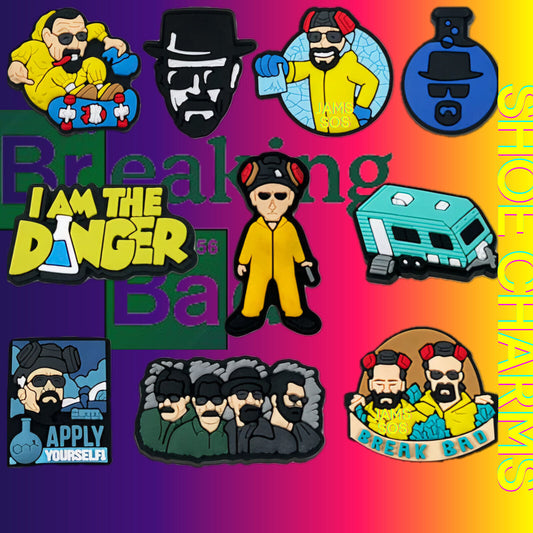 Croc charm Jibbitz Set Breaking Bad JESSIE HEISENBERG WALTER CAMPER DANGER