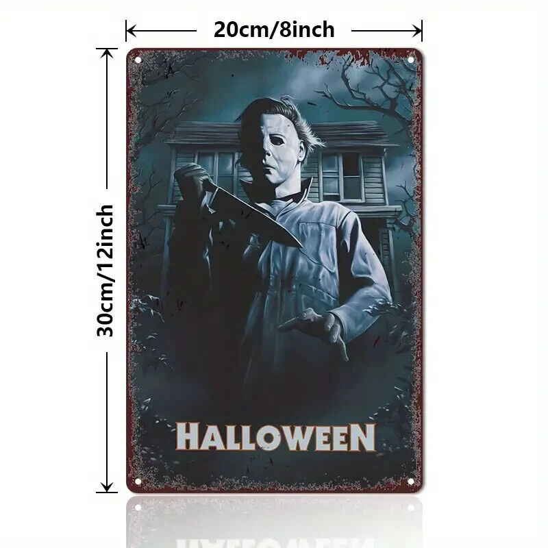 Michael Myers Tin Metal sign Halloween Horror Art Deco Movie COMIC GIFT HOUSE