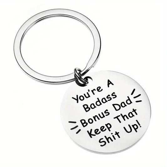 Keyring Best BONUS DAD Ever KEEP THAT SH*T UP Christmas Present KEY CHAIN