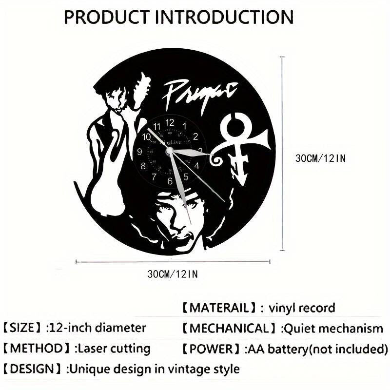 Prince Singer Vinyl Wall Clock Gift British Holiday Art Home Room Music Record