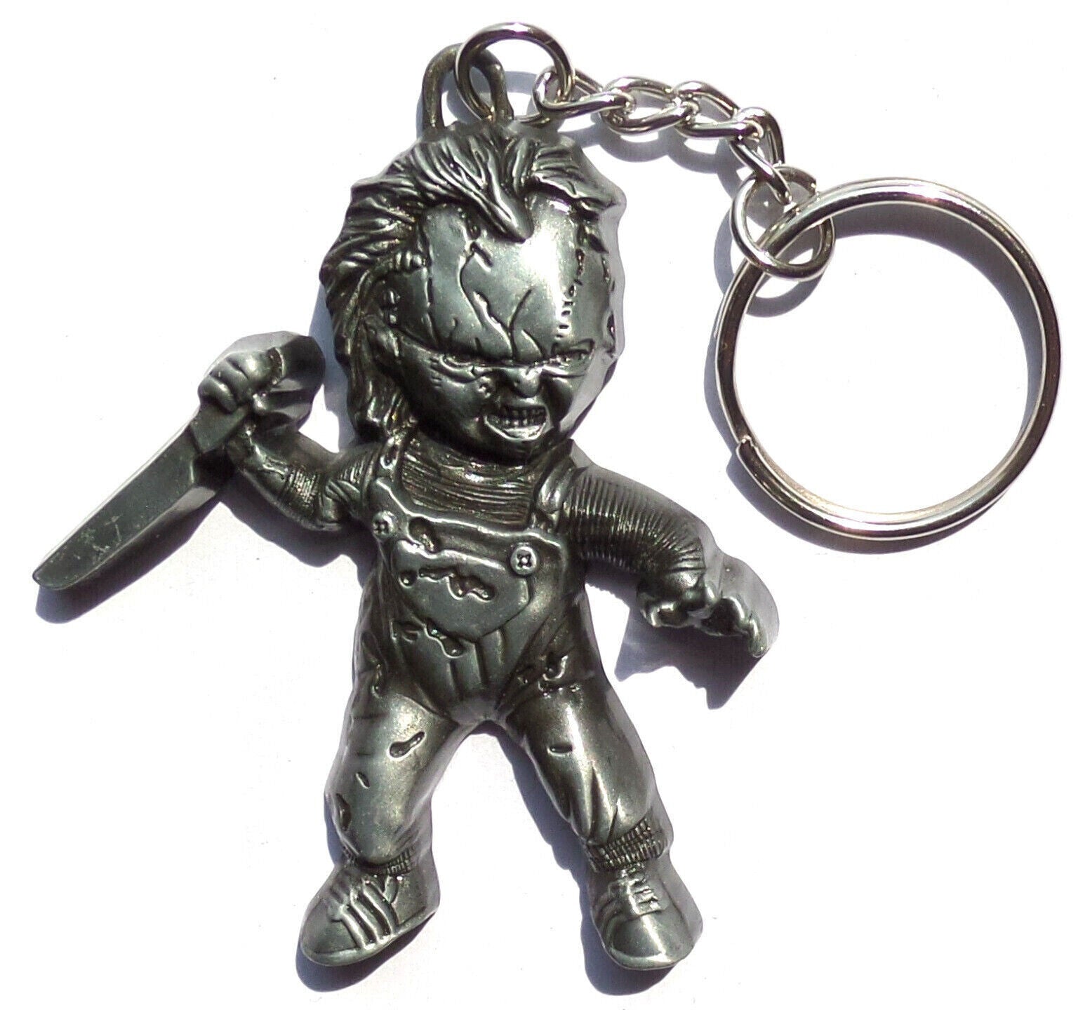 CHUCKY DOLL CHILDS PLAY FIGURE KEYRING KEYCHAIN METAL STEEL MOVIE HORROR