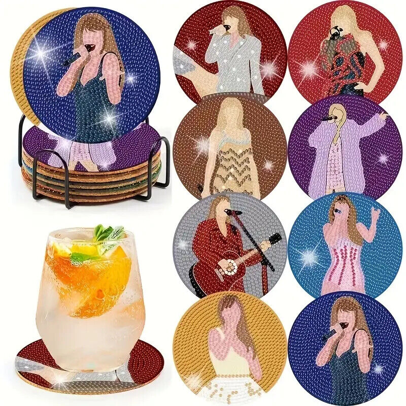 Diamond Painting Coaster TAYLOR Swiftie DIY Diamond Art Crafts TEA DRINK SWIFT