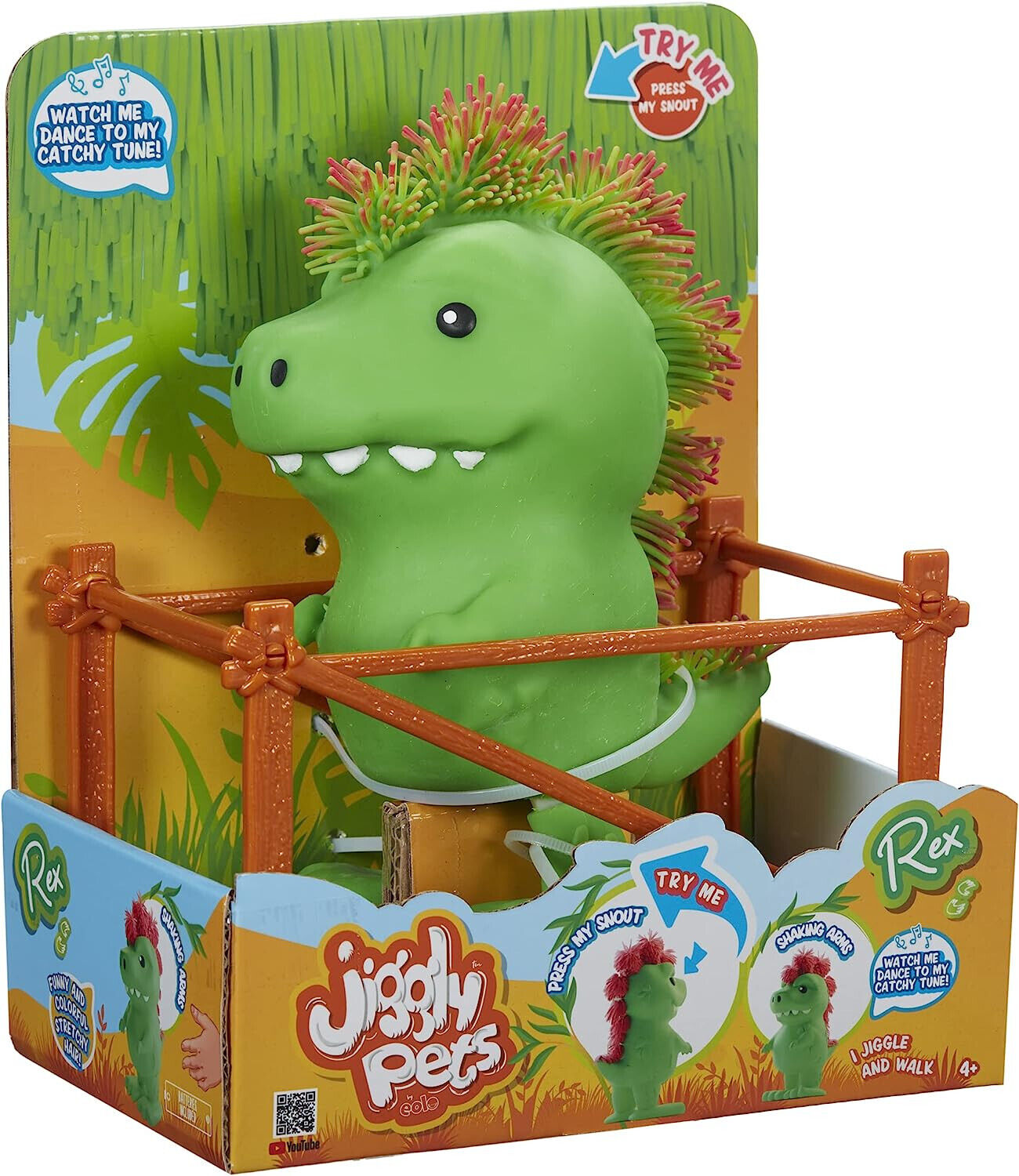 Jiggly Pets Walking Jiggling Rex the Dino Dancing T-Rex Dinosaur - Sound & Music