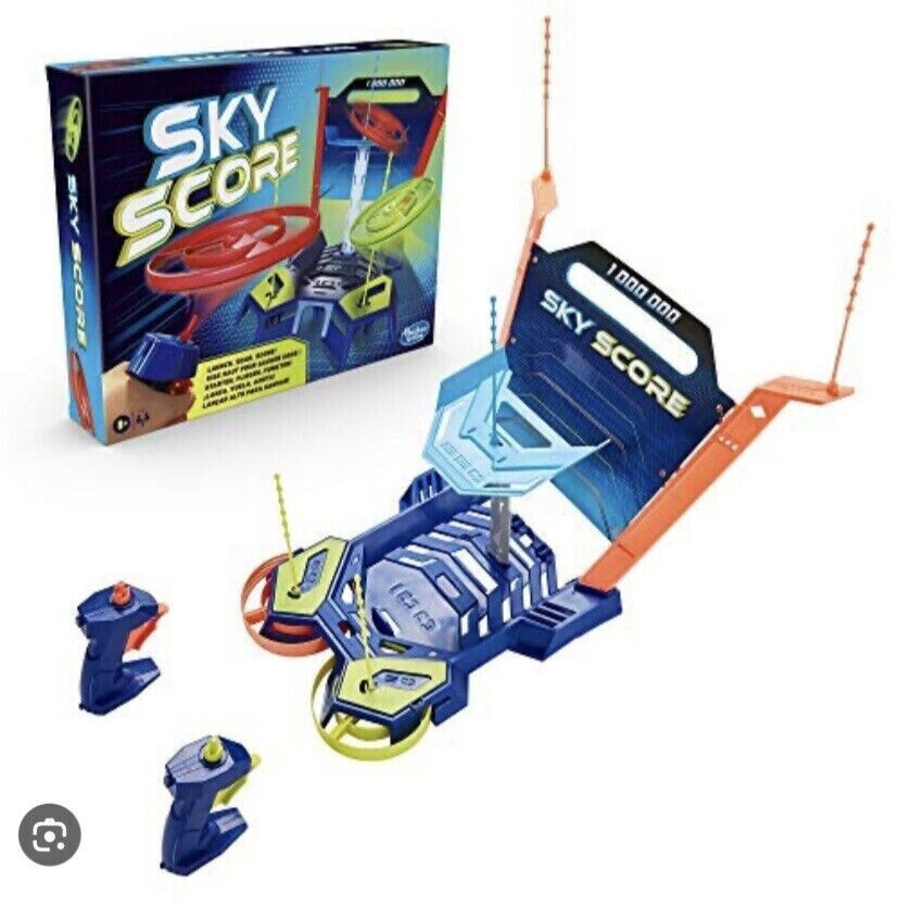 Sky Score Disc Launching Game HASBRO scoring zones FAMILY MAN CAVE GAME KIDS