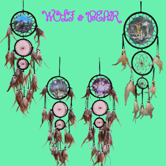 EXTRA LARGE Wolf Style Dream Catcher Pendant Beautiful Hanging Ornamen