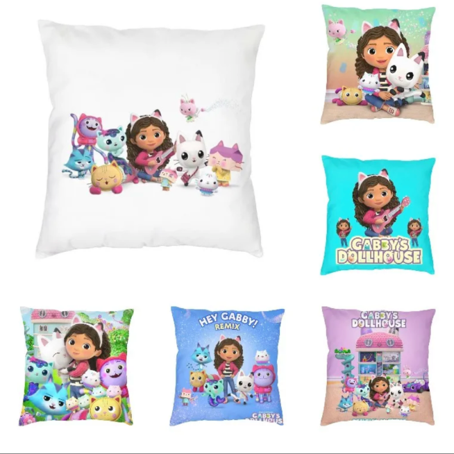Gabbys Dollhouse Cats Cushion Covers Throw Pillow Case Sofa Bed Car Decor FILLER