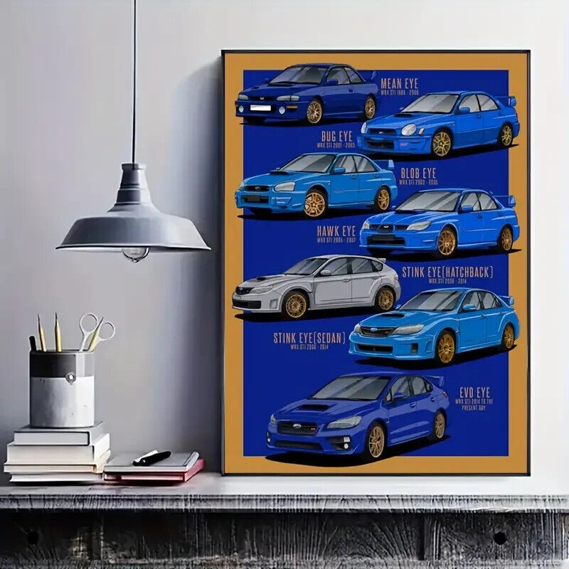 Subaru EVOLUTION Rally Car Canvas Print Mcrae VEHICLE MAN CAVE XMAS BUG EVO EYE