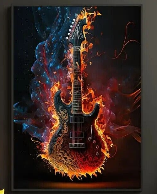 MUSIC FENDER Art Canvas Print Poster Guitar Wall Artwork Wall Painting MANCAVE