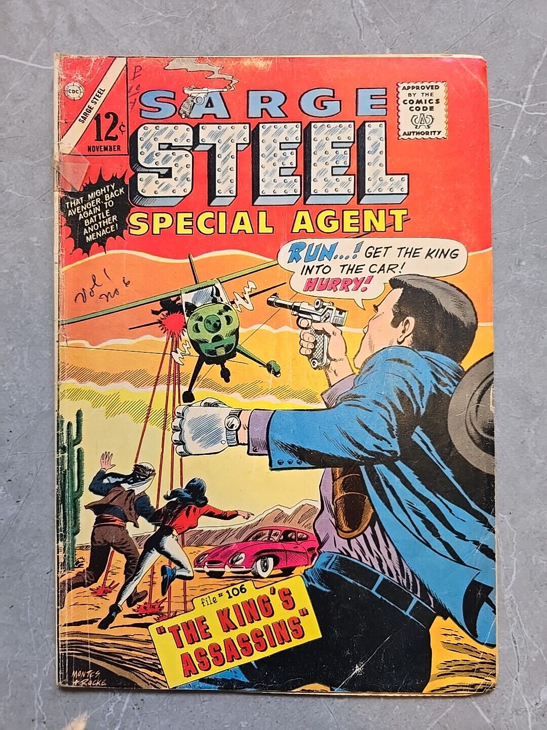 Sarge Steel Special Agent #6 Charlton 1965 2nd app Judo Master ''King's Ransom''