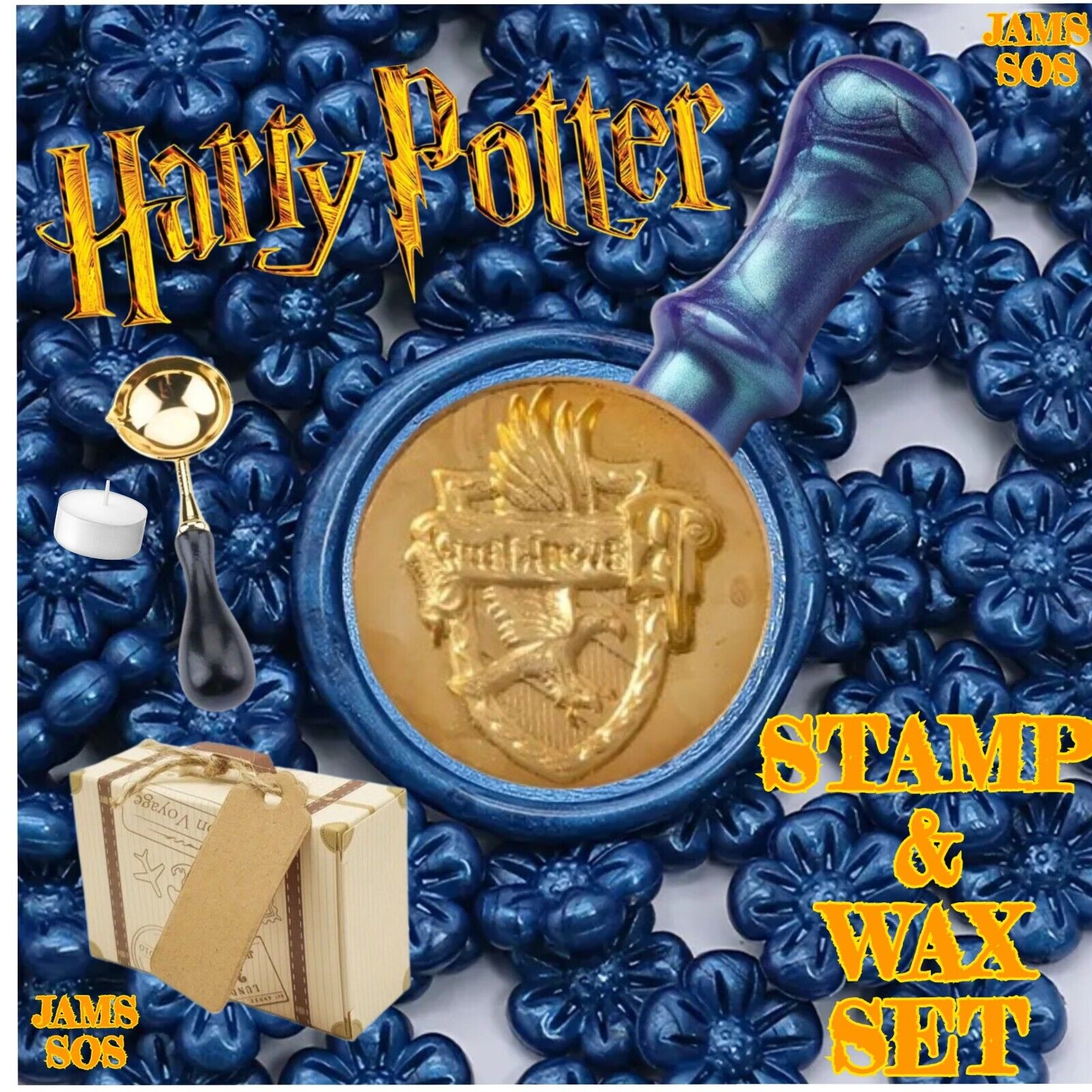 HARRY POTTER WAX WRITING SEAL MELT SET HOGWARTS LETTER GRYFFINDOR RAVENCLAW