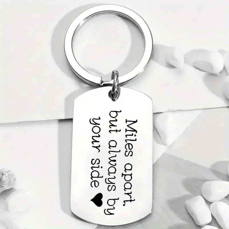 Miles apart but always by your side Keychain Keyring  LOVE XMAS VALENTINE GIRL