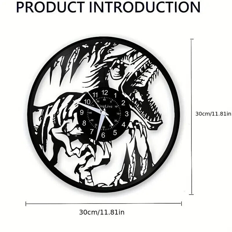 DINOSAUR DINO JURASSIC PARK Vinyl Wall Clock Record Christmas Birthday XMAS KIDS