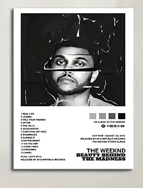 Weeknd Starboy CANVAS Album Singles Cover Poster Music Gift MUSIC WALL WEEKEND