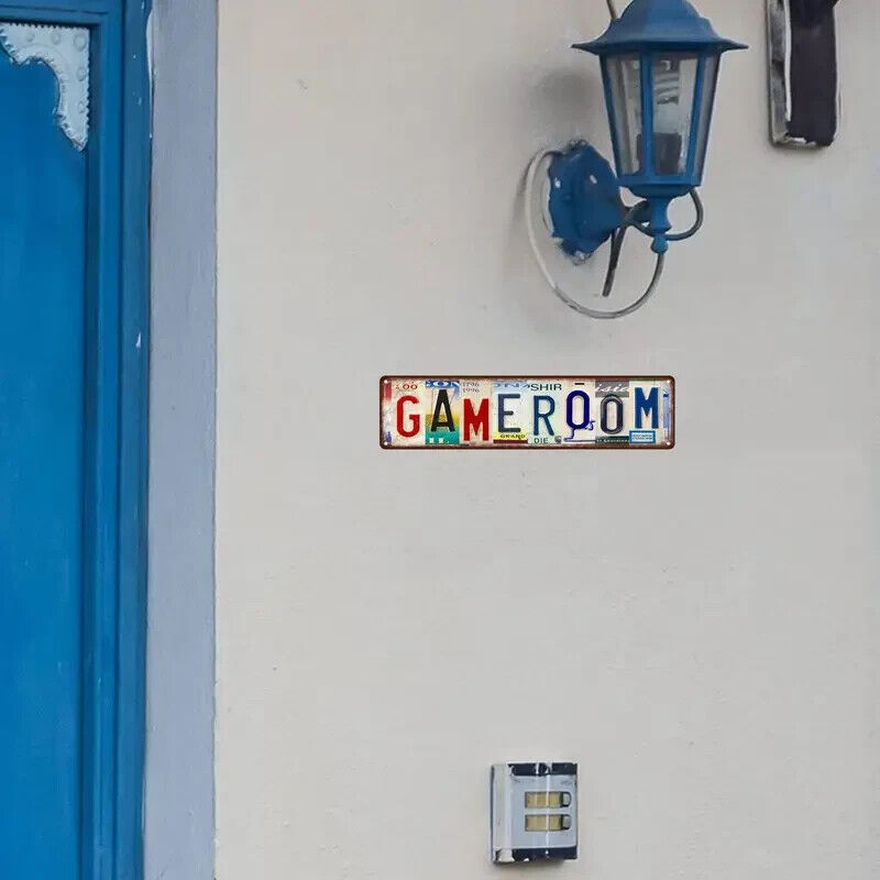 LARGE Gameroom Metal Sign Novelty Wall Decor Room Gemer Fun Door PS5 XBOX WII